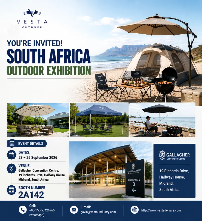 VESTA OUTDOOR apresentará soluções inovadoras para vida ao ar livre na exposição da marca África do Sul China 2026