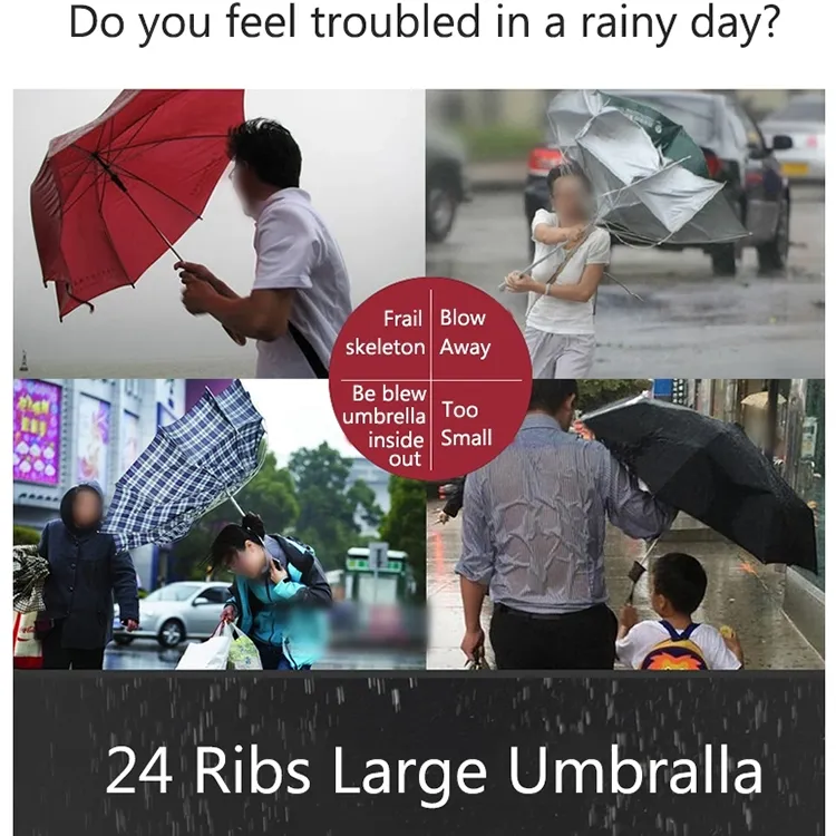 24k Ribs Auto Open Golf Umbrella
