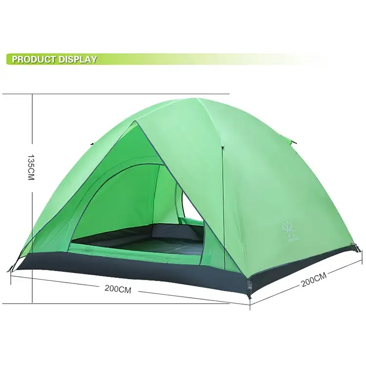 Tenda de tafetá impermeável revestida de PU para 4 pessoas Tenda de tafetá impermeável revestida de PU para 4 pessoas