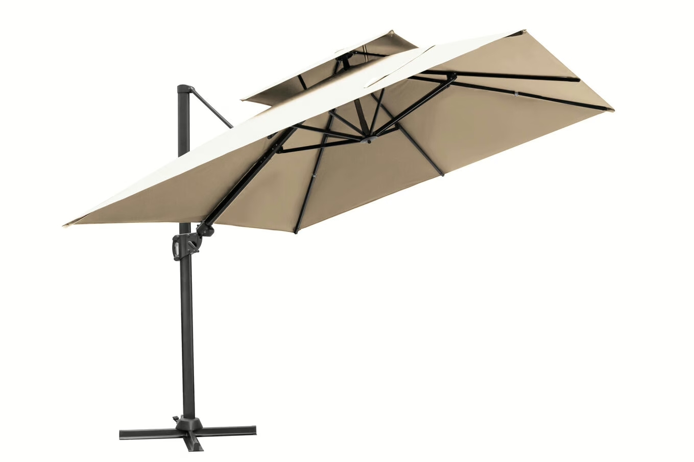 Guarda-sol cantilever, dossel duplo