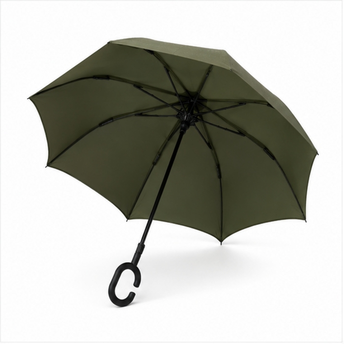 Guarda-chuva dobrável reverso personalizado de 23 polegadas com alça C