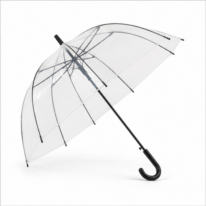 Guarda-chuva de gaiola de PVC transparente personalizado de 23 polegadas Guarda-chuva de gaiola de PVC transparente personalizado de 23 polegadas