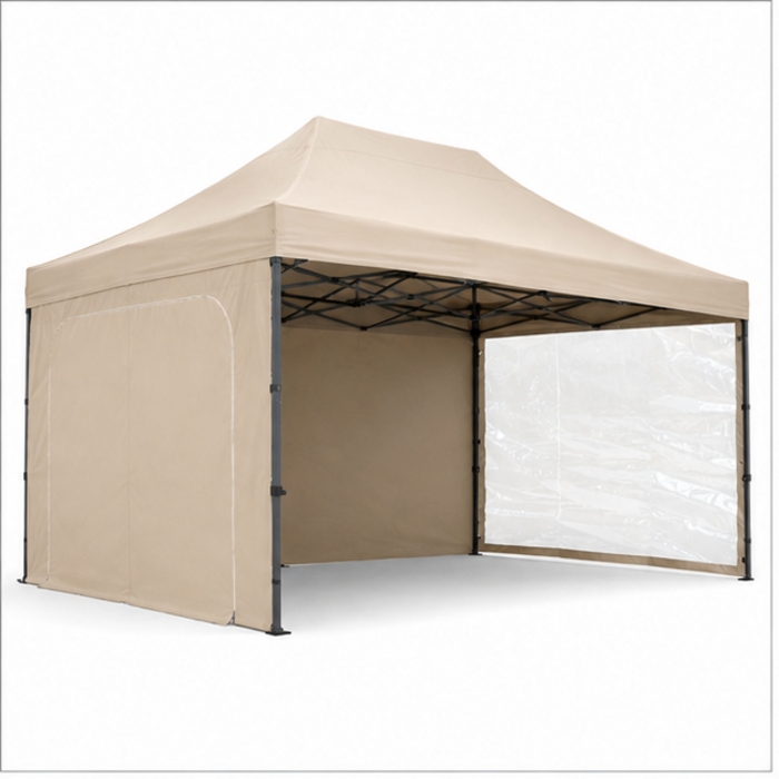 Dossel dobrável personalizado para eventos de 3 × 4,5 m com paredes laterais