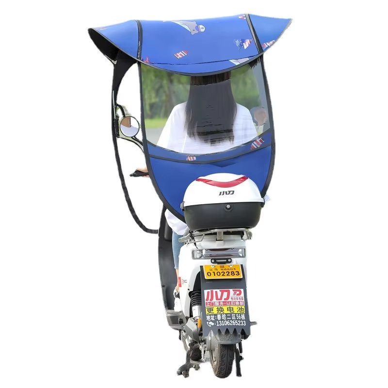 Domo para veículo elétrico, dossel de proteção solar em concha de tartaruga, logotipo de fechamento com zíper de poliéster para impressão