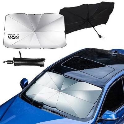 Guarda-sol dobrável para pára-brisa de carro com manga de armazenamento