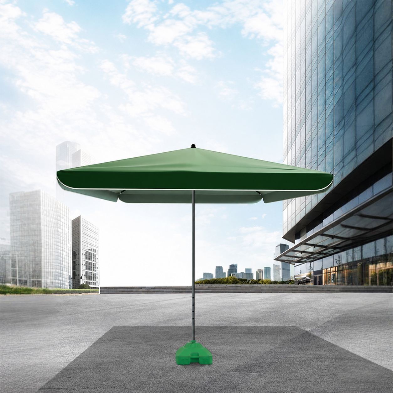 Guarda-chuva grande para mercado externo de 220–300 cm com dossel Oxford revestido de prata 420D e poste de aço removível